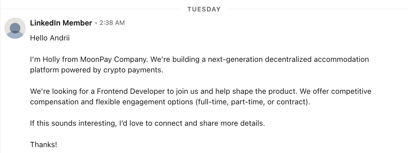 LinkedIn fake recruter